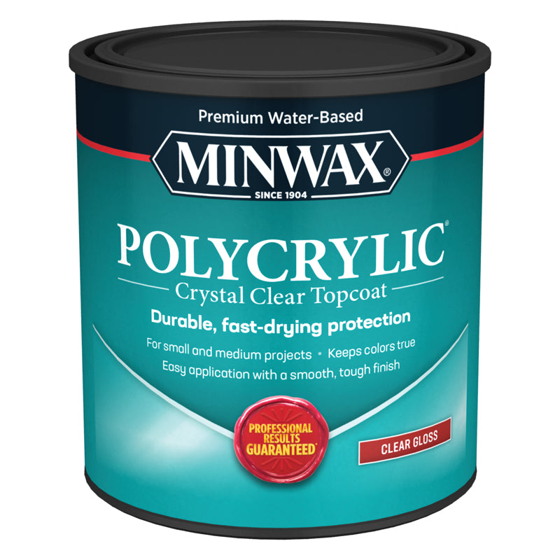 Minwax Polycrylic Gloss Crystal Clear Water-Based Polyurethane 1 qt