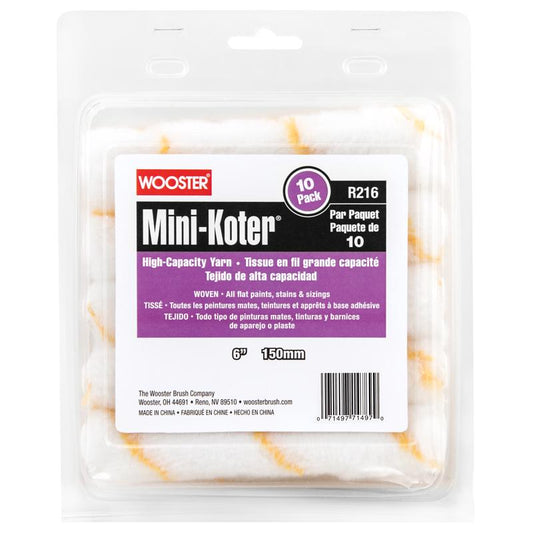 Wooster Mini-Koter Yarn 6 in. W Mini Paint Roller Cover 10 pk