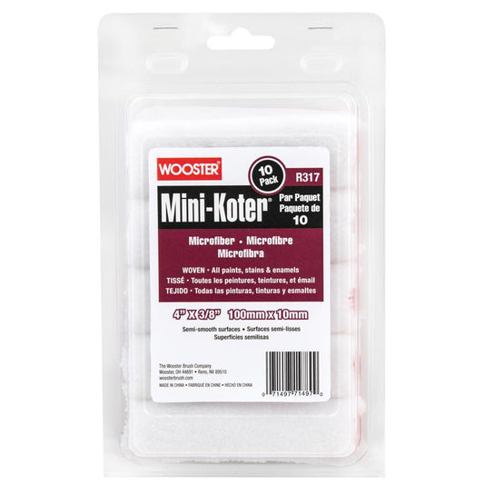 Wooster Mini-Koter Microfiber 4 in. W X 3/8 in. Mini Paint Roller Cover 10 pk