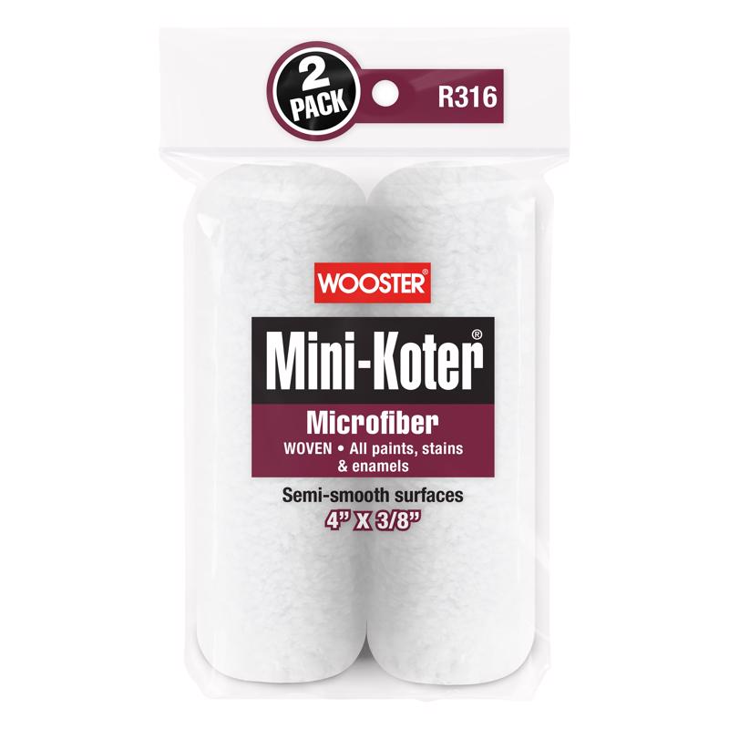 Wooster Mini-Koter Microfiber 4 in. W X 3/8 in. Mini Paint Roller Cover 2 pk