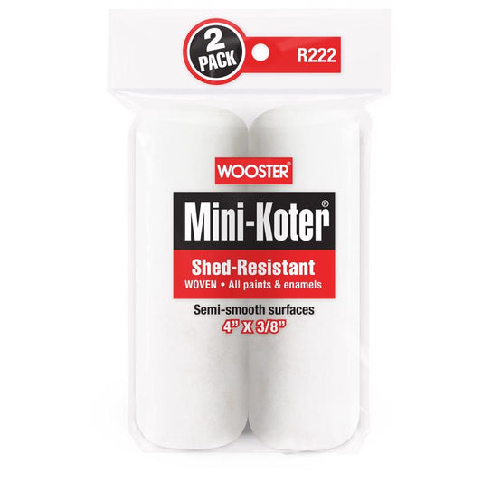 Wooster Mini-Koter Fabric 4 in. W X 3/8 in. Mini Paint Roller Cover 2 pk