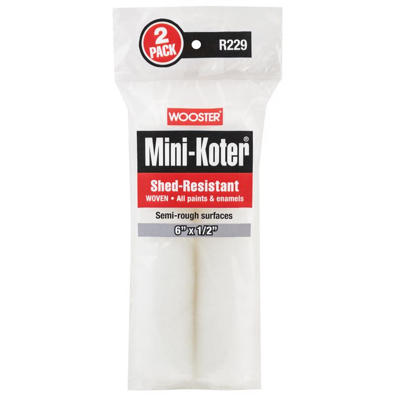 Wooster Mini-Koter Fabric 6 in. W X 1/2 in. Mini Paint Roller Cover 2 pk