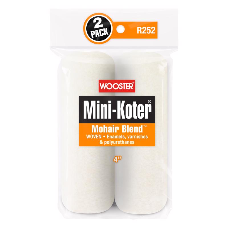 Wooster Mini-Koter Mohair Blend 4 in. W X 1/4 in. Mini Paint Roller Cover 2 pk