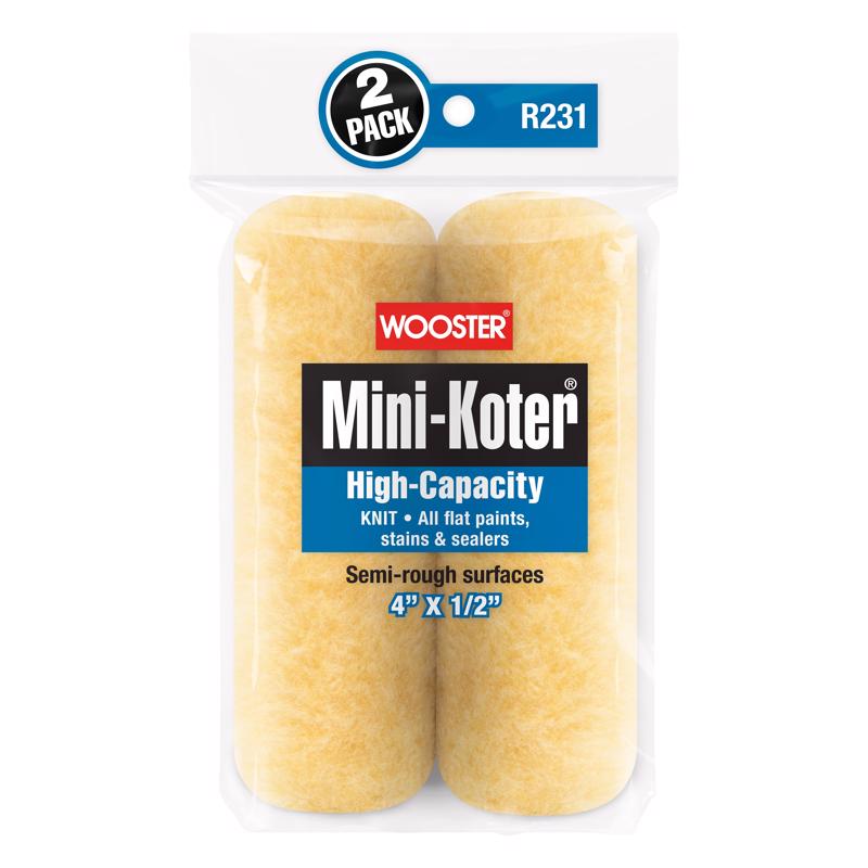 Wooster Mini-Koter Fabric 4 in. W X 1/2 in. Mini Paint Roller Cover 2 pk