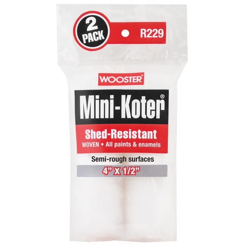 Wooster Mini-Koter Fabric 4 in. W X 1/2 in. Mini Paint Roller Cover 2 pk