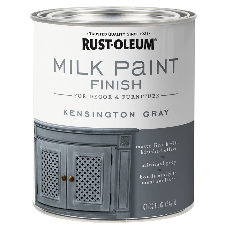 Rust-Oleum Matte Kensington Gray Water-Based Acrylic Milk Paint 1 qt