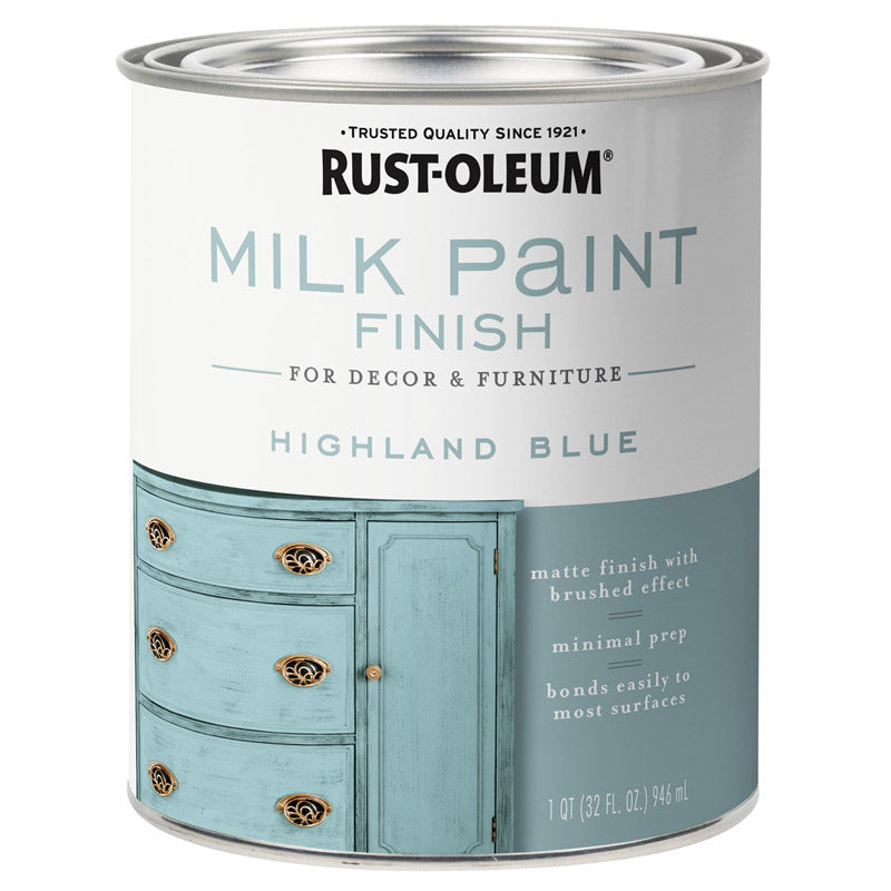 Rust-Oleum Matte Highland Blue Water-Based Acrylic Milk Paint 1 qt