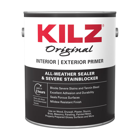 KILZ Original Interior/Exterior White Flat Oil-Based Alkyd Oil Primer 1 gal