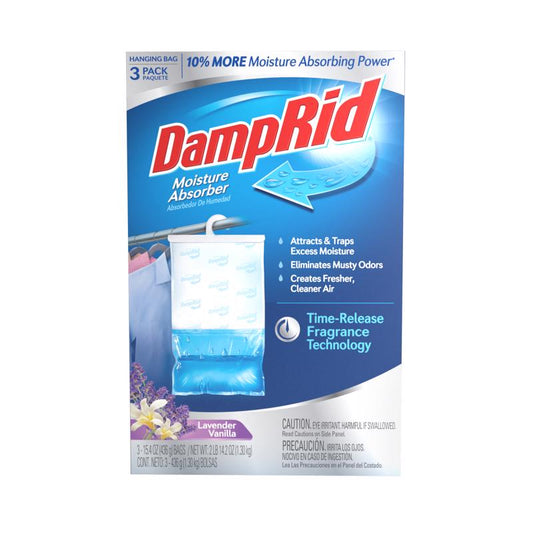 DampRid Hanging Moisture Absorber Lavender Vanilla Scent 15.4 oz 3 pk