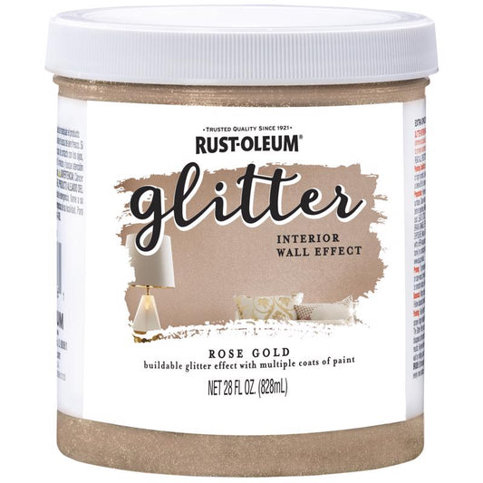 Rust-Oleum Glitter Rose Gold Water-Based Paint Interior 28 oz