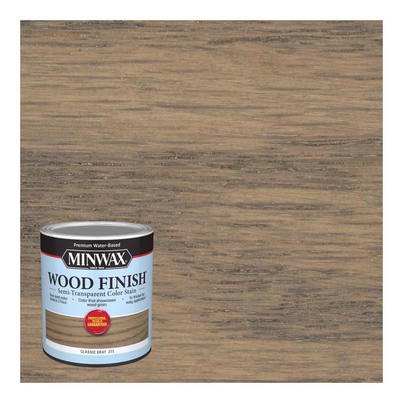 Minwax Wood Finish Water-Based Semi-Transparent Classic Gray Wood Stain 1 qt