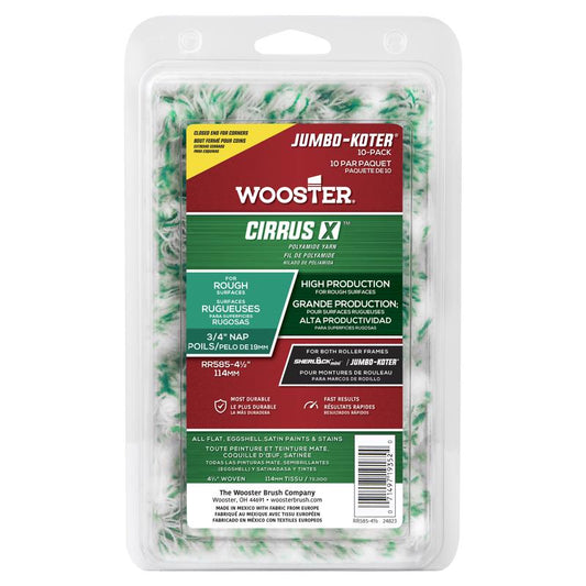 Wooster Cirrus X Yarn 4-1/2 in. W X 3/4 in. Jumbo Paint Roller Cover 10 pk