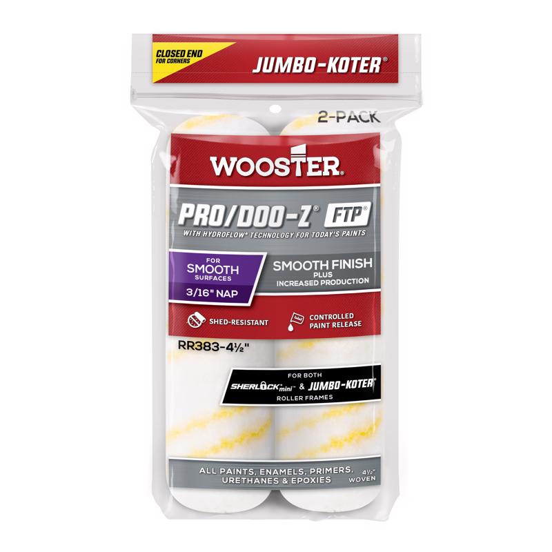 Wooster Jumbo-Koter Fabric 4-1/2 in. W X 3/16 in. Jumbo Paint Roller Cover 2 pk