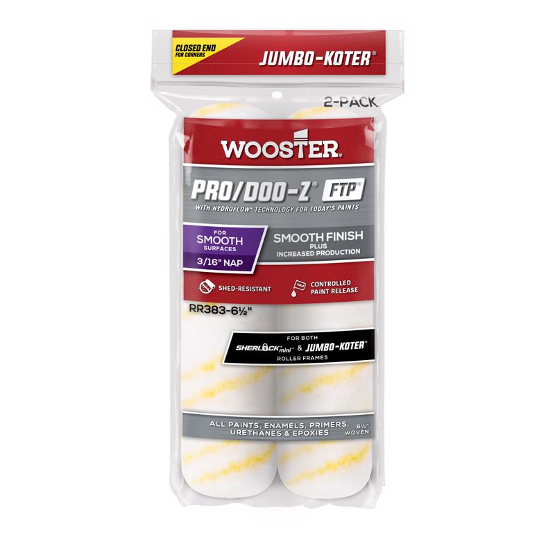 Wooster Jumbo-Koter Woven 6-1/2 in. W X 3/16 in. Jumbo Paint Roller Cover 2 pk