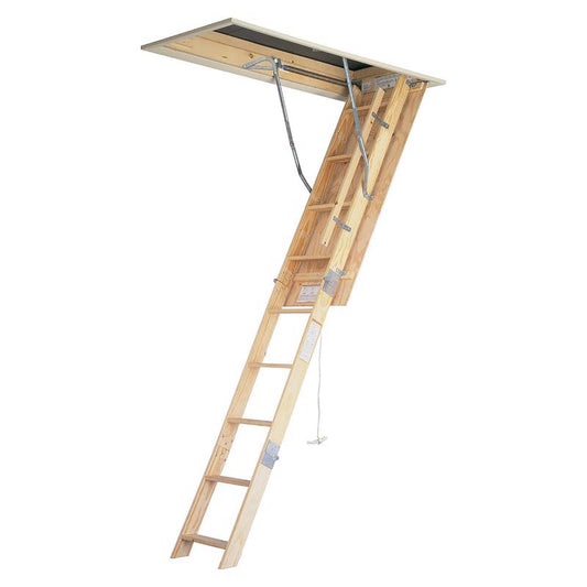 Werner 7 To 8.75 ft. Ceiling 25 in. x 54 in. Wood Attic Ladder Type I 250 lb. capacity