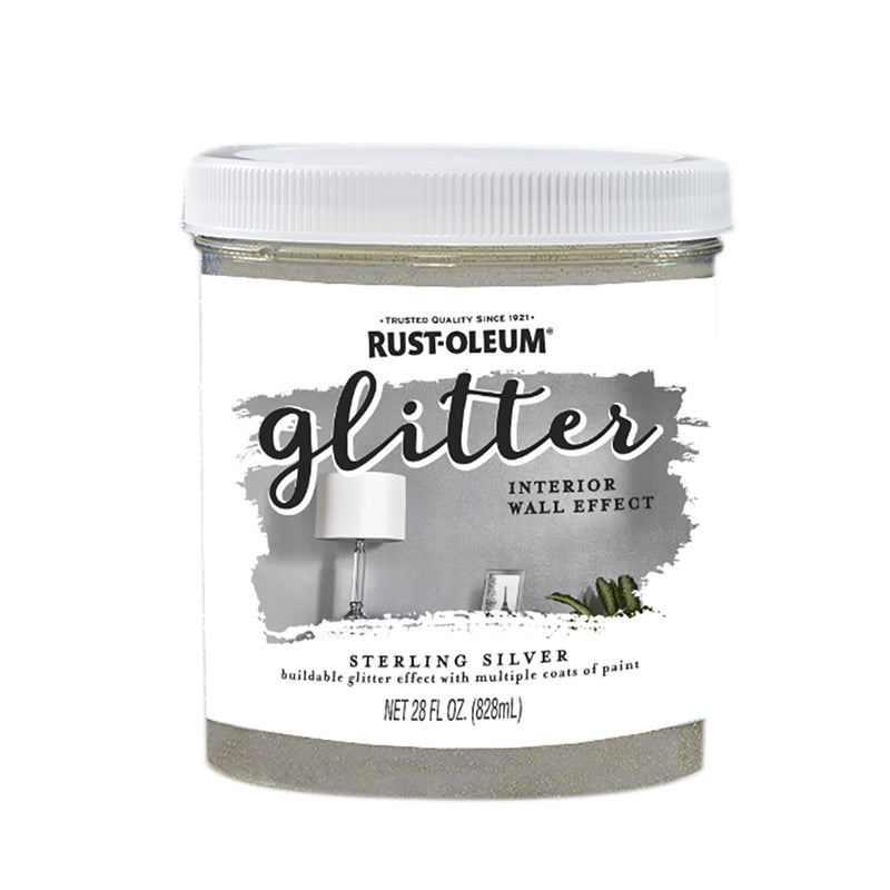 Rust-Oleum Glitter Sterling Silver Water-Based Glitter Paint Interior 28 oz