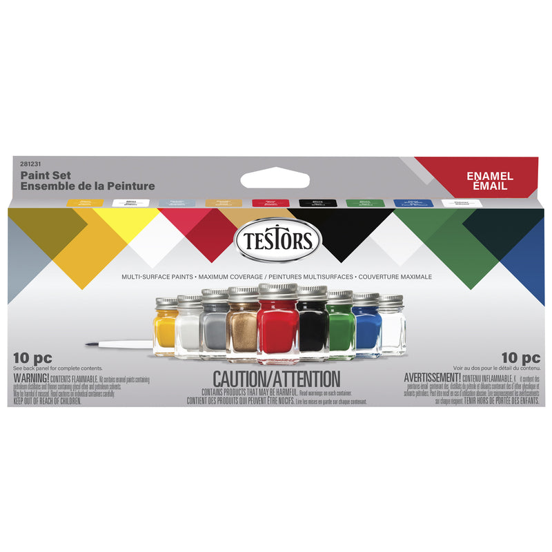 Testors Assorted Solvent-Based Enamel Paint Exterior and Interior 0.25 oz