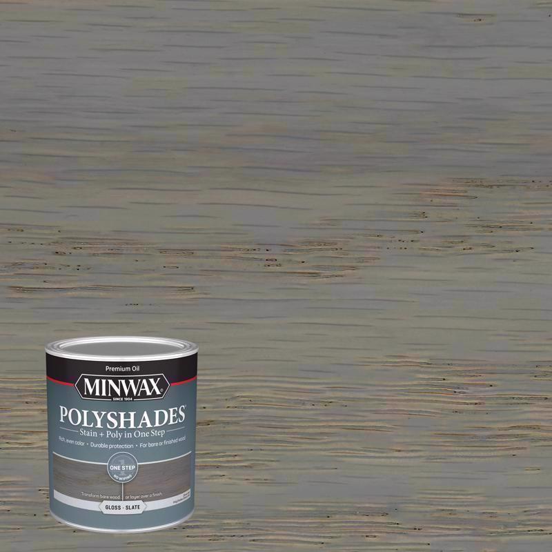 Minwax PolyShades Semi-Transparent Gloss Slate Oil-Based Stain/Polyurethane Finish 1 qt