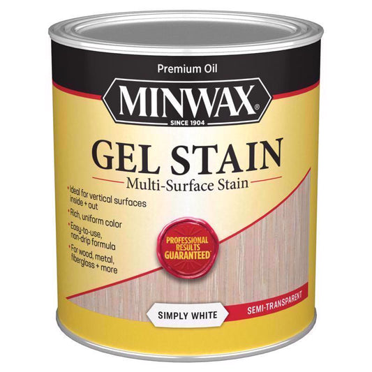 Minwax Gel Stain Semi-Transparent Simply White Oil-Based Gel Stain 1 qt