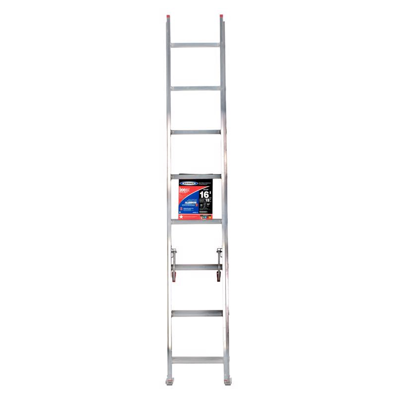 Werner 16 ft. H Aluminum Extension Ladder Type III 200 lb. capacity 8-16 ft.