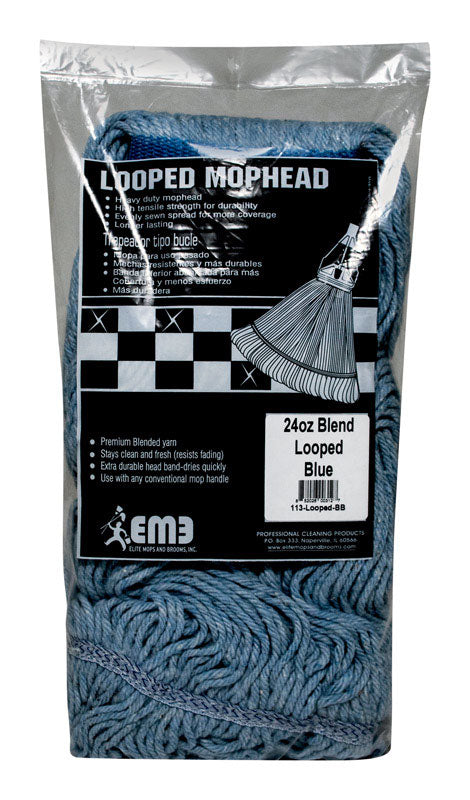 Elite Mops and Brooms 24 oz. Looped Cotton/Synthetic Blend Mop Refill 1 pk