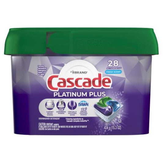 Cascade Platinum Plus Fresh Scent Pods Dishwasher Detergent 15.3 oz 28 pk