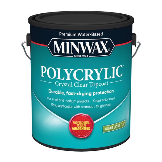 Minwax Polycrylic Ultra Flat Clear Water-Based Polycrylic Protective Finish 1 gal