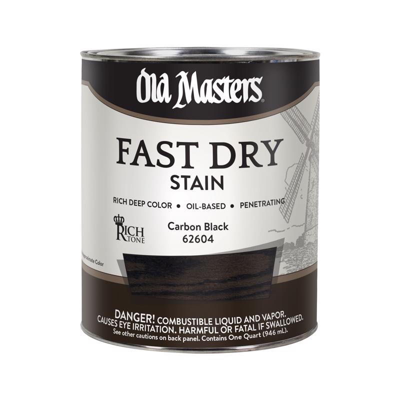 Old Masters Semi-Transparent Flat Carbon Black Oil-Based Alkyd Fast Dry Wood Stain 1 qt