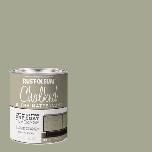 Rust-Oleum Chalked Ultra Matte Tate Green Water-Based Acrylic Chalk Paint 30 oz