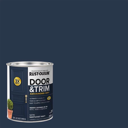 Rust-Oleum Stops Rust Satin Nantucket Water Base Door Paint Exterior and Interior 1 qt