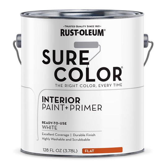 Rust-Oleum Sure Color Flat White Water-Based Paint + Primer Interior 1 gal