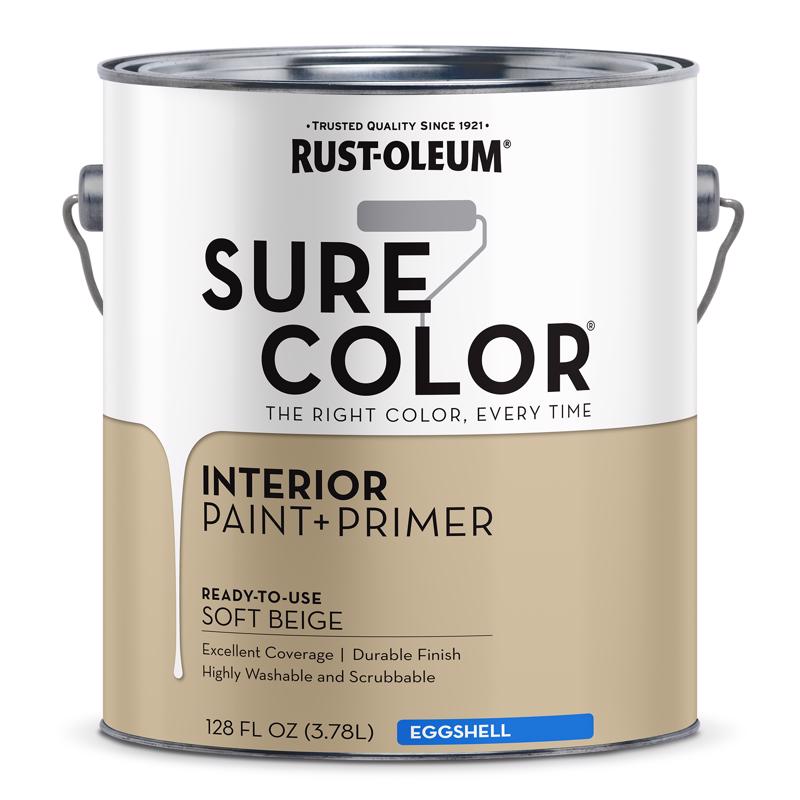 Rust-Oleum Sure Color Eggshell Soft Beige Water-Based Paint + Primer Interior 1 gal