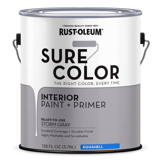 Rust-Oleum Sure Color Eggshell Storm Gray Water-Based Paint + Primer Interior 1 gal