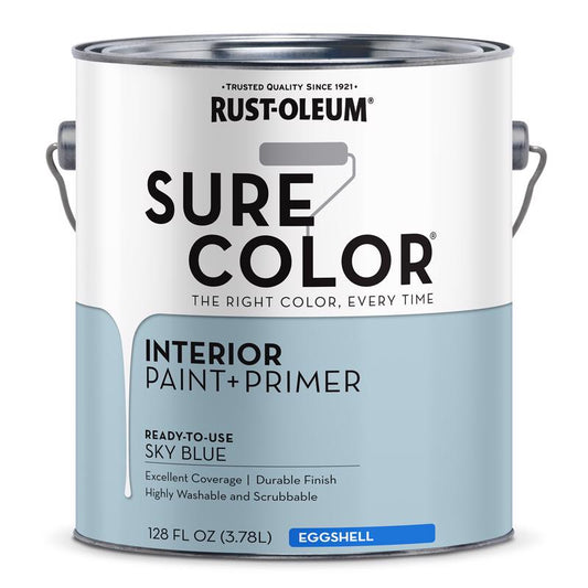 Rust-Oleum Sure Color Eggshell Sky Blue Water-Based Paint + Primer Interior 1 gal