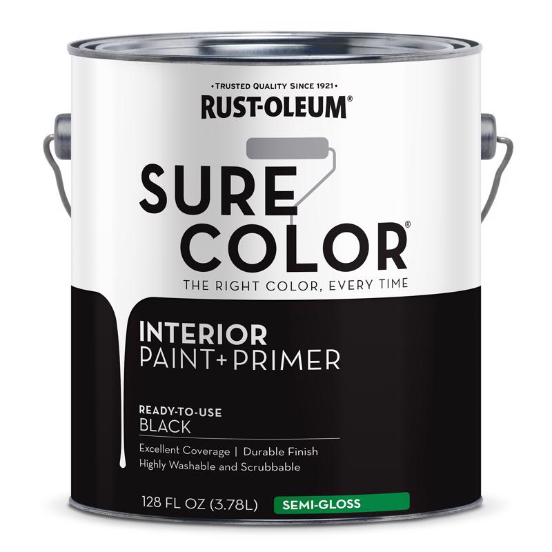 Rust-Oleum Sure Color Semi-Gloss Black Water-Based Paint + Primer Interior 1 gal