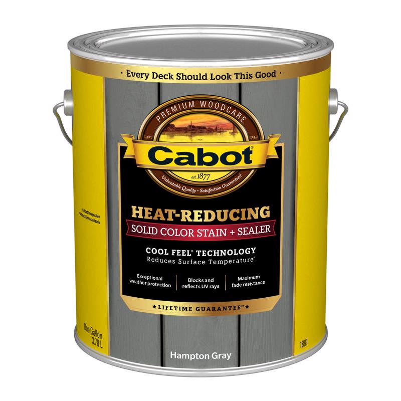 Cabot Heat-Reducing Solid Smooth Hampton Gray Water-Based Acrylic Stain and Sealer 1 gal