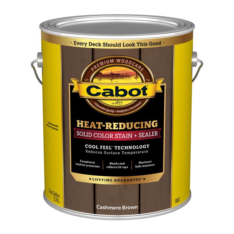 Cabot Heat-Reducing Solid Cashmere Brown Water-Based Acrylic Stain and Sealer 1 gal