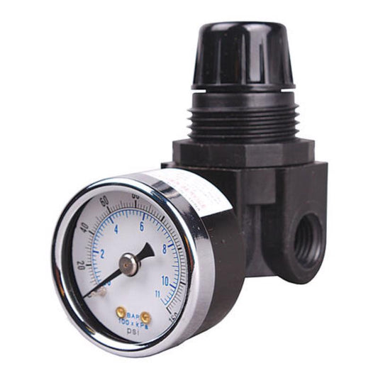 Tru-Flate Plastic/Steel Mini Regulator with Gauge 1/4 in. NPT 160 psi 1 pc