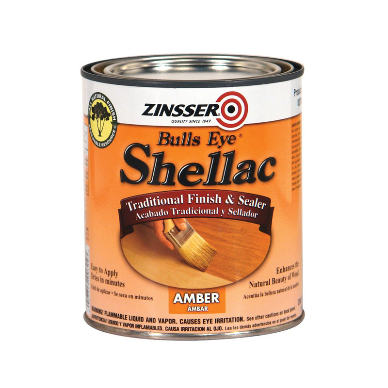 Zinsser Bulls Eye Amber Shellac-Based Shellac Finish and Sealer 1 qt