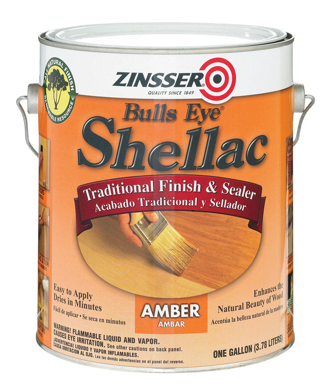 Zinsser Bulls Eye Gloss Amber Shellac-Based Shellac Finish and Sealer 1 gal