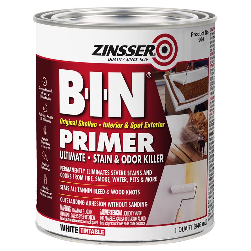 Zinsser B-I-N White Flat Shellac-Based Primer and Sealer 1 qt