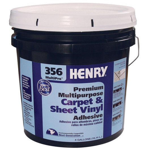 Henry 356 MultiPro Premium Multipurpose High Strength White Carpet & Sheet Vinyl Adhesive 4 gal