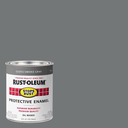 Rust-Oleum Stops Rust Gloss Smoke Gray Protective Enamel Exterior and Interior 1 qt