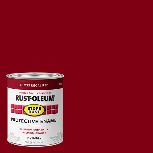 Rust-Oleum Stops Rust Indoor and Outdoor Gloss Regal Red Oil-Based Protective Paint 1 qt