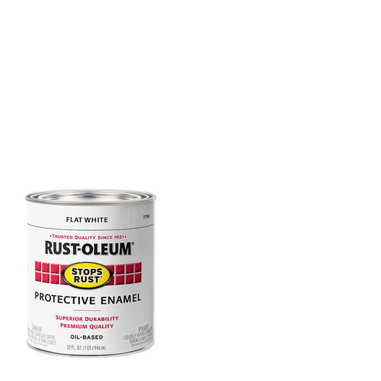 Rust-Oleum Stops Rust Indoor and Outdoor Flat White Oil-Based Protective Paint 1 qt