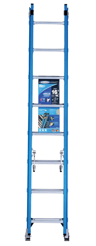 Werner 16 ft. H Fiberglass Extension Ladder Type I 250 lb. capacity