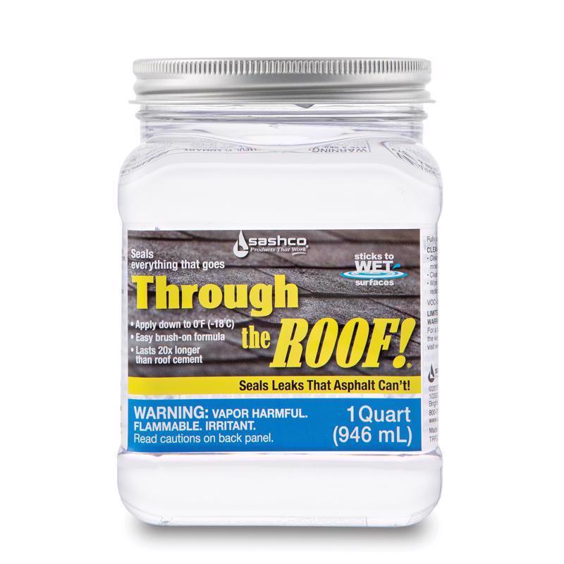 Sashco Through The Roof Gloss Clear Synthetic Rubber Roof Sealant 29 oz