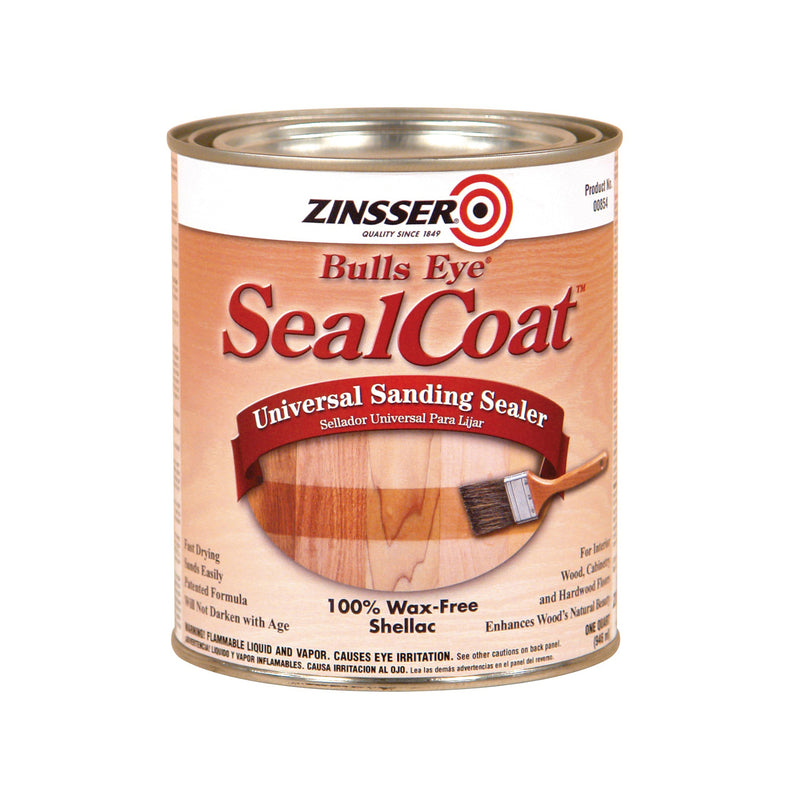 Zinsser Bulls Eye SealCoat Flat/Matte Clear Oil-Based Universal Sanding Sealer 1 qt