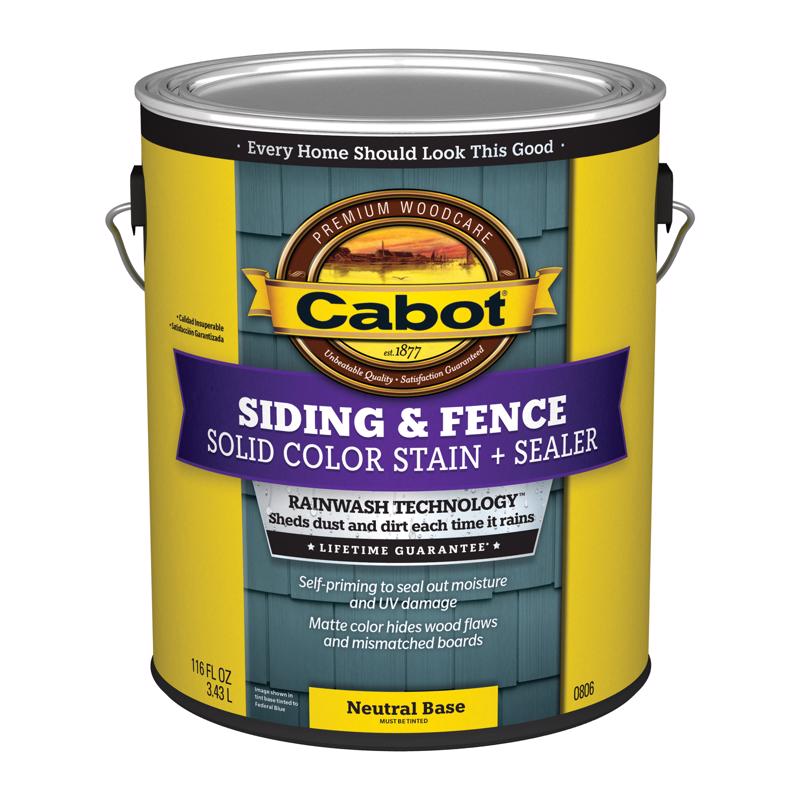 Cabot Siding & Fence Solid Tintable Neutral Base Stain and Sealer 1 gal