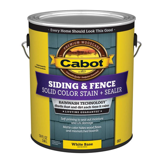 Cabot Siding & Fence Solid Tintable White Base Stain and Sealer 1 gal